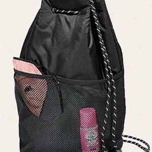 Victoria's Secret PInk Black Backpack with white accents